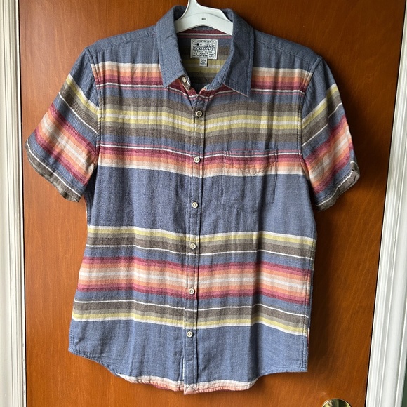 Lucky Brand Soft Flannel Button Down Southwestern Style Shirt Mens Size M - Picture 1 of 6